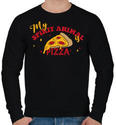 printfashion A spirituális állatom - Pizza - Férfi pulóver - Fekete (9401018)