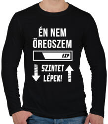 printfashion Én nem öregszem, Szintet lépek - Fehér - Férfi hosszú ujjú póló - Fekete (1578961)