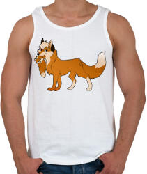 printfashion Róka és kisróka - Férfi atléta - Fehér (4824796)