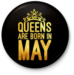 printfashion Queens are born in May - Kitűző, hűtőmágnes - Fekete (3097205)