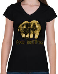 printfashion Jó testvérek - Női V-nyakú póló - Fekete (1511821)