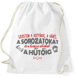 printfashion Szeretem a sorozatokat - Sportzsák, Tornazsák - Fehér (7483497)