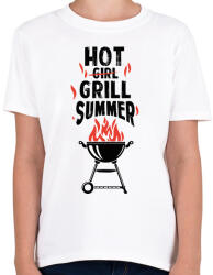 printfashion Hot grill summer - Gyerek póló - Fehér (13689074)