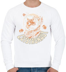 printfashion Űrhajós macska - Férfi pulóver - Fehér (13992506)