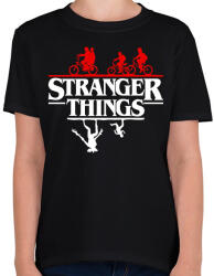 printfashion stranger things upside down - Gyerek póló - Fekete (2145111)