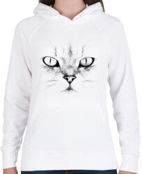 printfashion Fehér macska - Női kapucnis pulóver - Fehér (1513752)