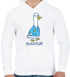printfashion Ducktor - Férfi kapucnis pulóver - Fehér (12477282)