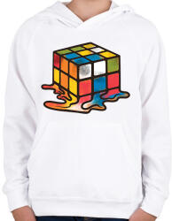 printfashion Olvadt rubik kocka - Gyerek kapucnis pulóver - Fehér (11905162)