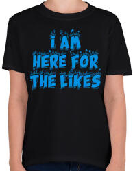 printfashion A lájkokért jöttem - Gyerek póló - Fekete (2574425)