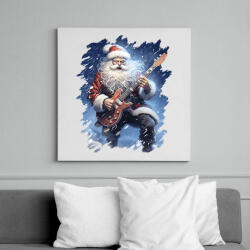 printfashion Gitáros mikulás - Vászonkép - Fehér (15161714)
