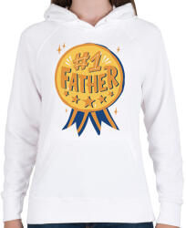 printfashion Legjobb apa - Női kapucnis pulóver - Fehér (13591796)