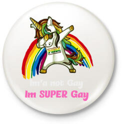 printfashion im'a not gay - Kitűző, hűtőmágnes - Fehér (16201547)