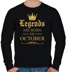 printfashion A legendák októberben születnek - Férfi pulóver - Fekete (401149)