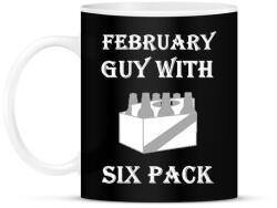 printfashion Februárban született kockás hasú 2 - Bögre - Fekete (1373063)