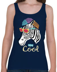 printfashion Cool zebra - Női atléta - Sötétkék (9477267)