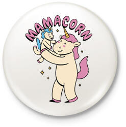 printfashion Mama unikornis - Kitűző, hűtőmágnes - Fehér (14707510)