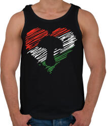 printfashion Gomba szív magyar színekben - Férfi atléta - Fekete (11673579)