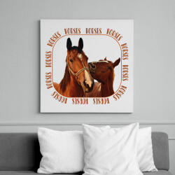 printfashion Horses - Vászonkép - Fehér (7492033)