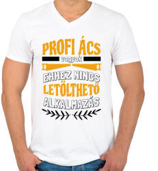 printfashion Profi ács vagyok - Férfi V-nyakú póló - Fehér (9898800)