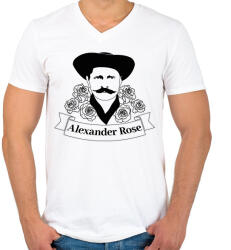 printfashion Rózsa Sándor - Angol - Férfi V-nyakú póló - Fehér (7082380)