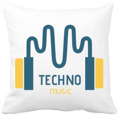 printfashion Techno music -Fülhallgató - Párnahuzat, Díszpárnahuzat - Fehér (6579277)