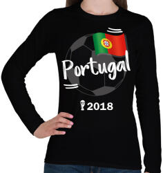 printfashion Portugália - Női hosszú ujjú póló - Fekete (913504)