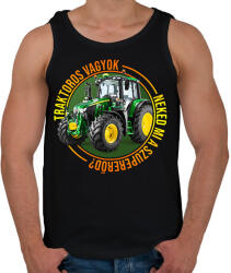 printfashion Traktoros vagyok, neked mi a szupererőd? - Férfi atléta - Fekete (2623393)