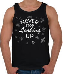 printfashion Never stop looking up (white) - Férfi atléta - Fekete (7329507)