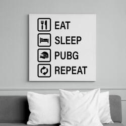 printfashion Eat Sleep PUBG Repeat - Fekete - Vászonkép - Fehér (6626916)