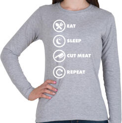 printfashion Cut meat - Női hosszú ujjú póló - Sport szürke (2148340)