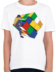 printfashion Rubik kocka - Gyerek póló - Fehér (8408762)
