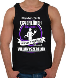 printfashion Legjobbak lesznek villanyszerelők - Férfi atléta - Fekete (1974162)