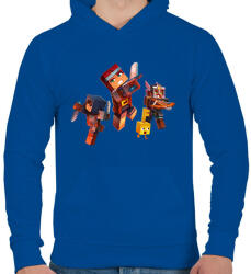 printfashion Minecraft Dungeons Karakterek - Férfi kapucnis pulóver - Királykék (2584495)
