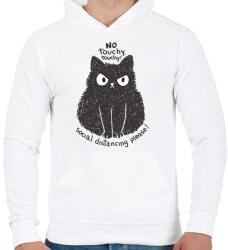 printfashion Antiszociális macska - Férfi kapucnis pulóver - Fehér (11802168)