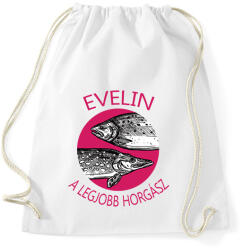 printfashion A legjobb horgász - Női névvel - Sportzsák, Tornazsák - Fehér (6285970)