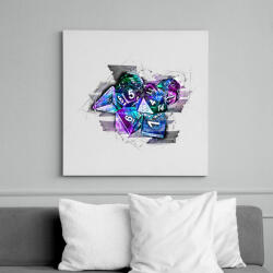 printfashion Auróra kockaszett - Vászonkép - Fehér (6635941)