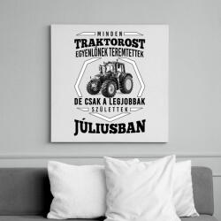 printfashion traktoros szülinap - július - Vászonkép - Fehér (6632130)
