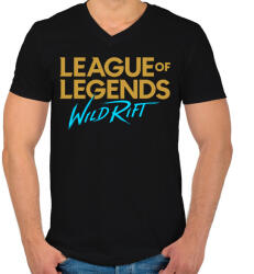 printfashion League of Legends - Wild Rift - Férfi V-nyakú póló - Fekete (2502170)