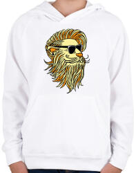 printfashion Cool Lion - Gyerek kapucnis pulóver - Fehér (2017060)