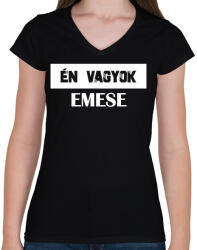 printfashion Eltévedt pároknak - Én vagyok (fehér) - Női V-nyakú póló - Fekete (6995836)