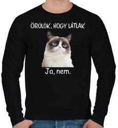 printfashion Örülök, hogy látlak - Férfi pulóver - Fekete (2841696)