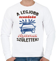 printfashion Rendőr szülinapja július színes - Férfi pulóver - Fehér (5718986)