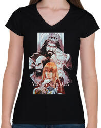 printfashion Vinland Saga - Női V-nyakú póló - Fekete (14863426)