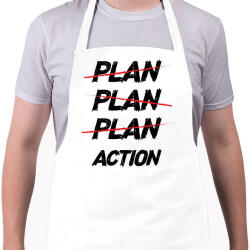 printfashion Plan, plan, plan, action - Kötény - Fehér (7291969)