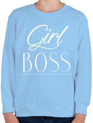 printfashion Női főnök - Gyerek pulóver - Világoskék (258882)