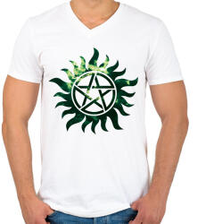 printfashion Supernatural (Odaát) - Férfi V-nyakú póló - Fehér (16303356)