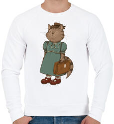 printfashion Vintage macska - Férfi pulóver - Fehér (16143031)