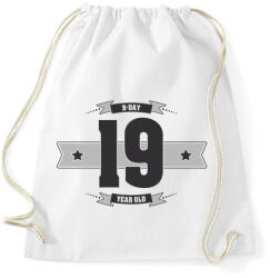 printfashion b-day-19-dark-lightgrey - Sportzsák, Tornazsák - Fehér (507388)
