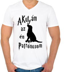 printfashion A Kutyám az én Patrónusom - Férfi V-nyakú póló - Fehér (16484132)