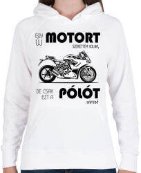 printfashion Egy új motort szerettem volna - Női kapucnis pulóver - Fehér (6365047)